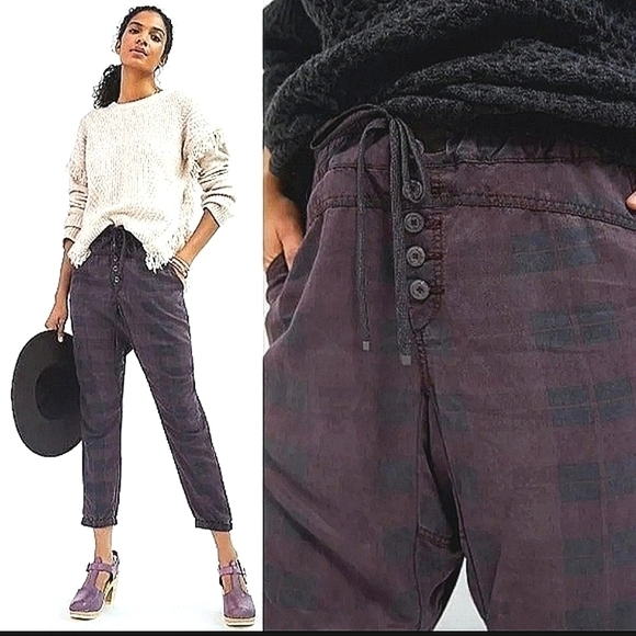 Anthropologie Jacquie Athleisure Jogger Pants In Plum - Picture 2 of 14